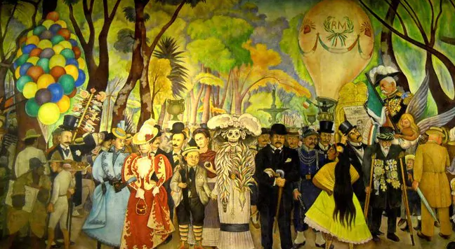 La Catrina, reflejada en la obra de Diego Rivera, rinde tributo a José Guadalupe Posada.