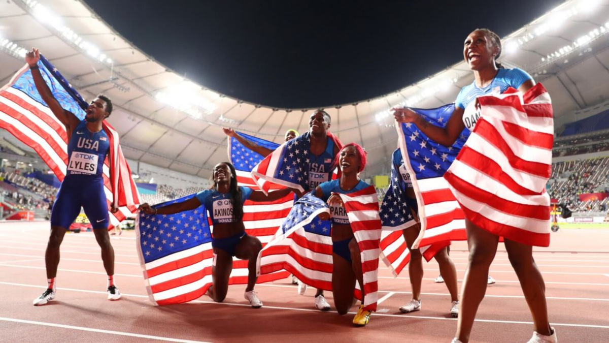 Atletas estadounidenses en los Juegos Olímpicos de Tokyo 2020. Foto vía Getty Images.